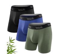 YESWEL Men's Underwear Boxer Briefs, Cool Viscose Made from Bamboo, Moisture Wicking Breathable Soft Comfort Pouch 4 Pack Multicolor09(L)