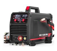 YESWELDER 165A MIG Welder, Flux Core MIG/Gas MIG/Lift TIG/Stick 4 in 1 Multi-Process Welding Machine, LED Digital Display Synergic Control 110V/220V Dual Voltage MIG-165DS PRO