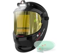 YESWELDER Auto Darkening Welding Helmet with SIDE VIEW and LED, 180° Large View, Digital Filter, Blue Light Blocking, 1/1/1/1 True Color Solar Powered, Shade 3/5-9/9-13 Welder Mask for WELD CUT GRIND