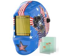 YESWELDER Large View Auto Darkening Welding Helmet, Blue Light Blocking, 1/1/1/1 True Color Solar Powered Welder Hood Mask with 4 Arc Sensors, Wide Shade 3/5-9/9-13 for TIG MIG ARC Cut and Grind
