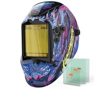 YESWELDER Large View Auto Darkening Welding Helmet, Blue Light Blocking, 1/1/1/1 True Color Solar Powered Welder Hood Mask with 4 Arc Sensors, Wide Shade 3/5-9/9-13 for TIG MIG ARC CUT and GRIND