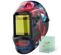 YESWELDER Large View Auto Darkening Welding Helmet, Blue Light Blocking, 1/1/1/1 True Color Solar Powered Welder Hood Mask with 4 Arc Sensors, Wide Shade 3/5-9/9-13 for TIG MIG ARC Cut and Grind