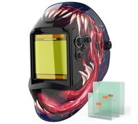 YESWELDER Large Viewing Screen 10X9cm True Color Solar Power Auto Darkening Welding Helmet, 4 Arc Sensor Wide Shade 4~5/9-9/13 for TIG MIG Arc Weld Grinding Welder Mask LYG-M800H-VM