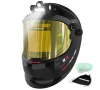 YESWELDER Large Viewing True Color Solar Powered Auto Darkening Welding Helmet with Side View, 4 Arc Sensor Wide Shade 4/5-9/9-13 Welder Mask for TIG MIG ARC Grinding Plasma LYG-Q800D