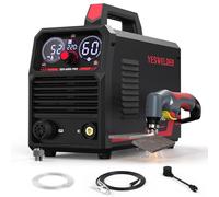 YESWELDER Plasma Cutter 65Amp Non-High Frequency Non-Touch Pilot Arc, Digital Display DC Inverter 110/220V Dual Voltage Blowback Plasma Cutting Machine CUT-65DS PRO