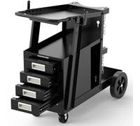 YESWELDER Welding Cart with 4 Drawers Welding Trolley for MIG TIG Welder and Plasma Cutter, Heavy Duty Large Storage 360° Rolling