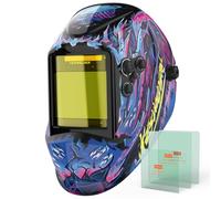 YESWELDER Welding Mask True Colour Large View 10X9cm Auto Darkening Welding Helmet Solar Powered Blue Light Blocking, 4 Sensors Wide Shade 4/5-9/9-13 for TIG MIG ARC CUT GRIND Welder Mask