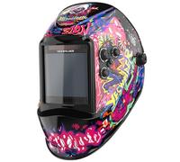 YESWELDER Welding Mask True Colour Large View 10X9cm Auto Darkening Welding Helmet Solar Powered Replaceable Battery, 4 Premium Sensors Wide Shade 4/5-9/9-13 for TIG MIG ARC CUT GRIND Welder Mask