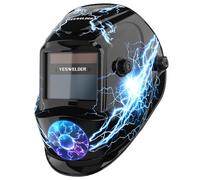 YESWELDER Welding Mask True Colour Large View, Solar Powered Auto Darkening Lightweight Welding Helmet, Wide Shade 4/9-13 Weld Helmet Hood for TIG MIG ARC, Replaceable Battery Welding Cap