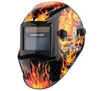 YESWELDER Welding Mask True Colour Large View, Solar Powered Auto Darkening Lightweight Welding Helmet, Wide Shade 4/9-13 Weld Helmet Hood for TIG MIG ARC, Replaceable Battery Welding Cap