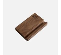 YESWOOD Solid Walnut Phone Stand, Wooden Mobile Holder Tablet Holder, Natural Grain Sample Display Stand for Desk or Living Room (Black Walnut)