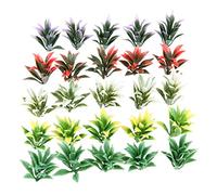 Yetaha 100PCS Mixed Model Jungle Plants, 4cm Colorful Plastic Flowers Unpotted, Rainforest Tropical Miniature Landscape Diorama Mini Plant for Railroad Garden Scene Ornament Scenery Doll House