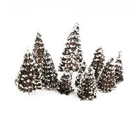 Yetaha 16Pcs Mixed Scale Model Cedar Trees Height 6/8/10/12cm each 4Pcs