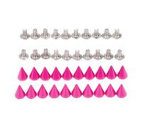 Yetaha 20pcs Cone Spikes Studs, Punk Metal Rivets Screw For Handbag, Belt Shoes, Colored Metal Screw Back Rivet, Cone Spikes Screwback Studs, DIY Leathercraft Findings, 7X10MM, Rose Red