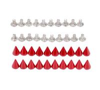 Yetaha 20pcs Red Cone Spikes Studs, Punk Metal Rivets Screw For Handbag, Belt Shoes, Colored Metal Screw Back Rivet, Cone Spikes Screwback Studs, DIY Leathercraft Findings, 7X10MM