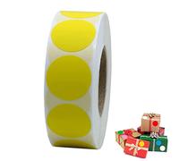 Yetaha Yellow Dot Stickers, 1inch Round Color Coding Labels Removable Natural Paper Permanent Adhesive Sticker Decoration Notebook Calendar Envelope Organization Inventory(500Pcs)