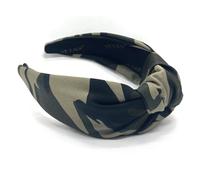 YETASI Army Thick Knotted Headband for Women Green Camo is Chic. Camoflauge Top Knot Headbands for women are Fashion Designer Womens Head band Girls Hair