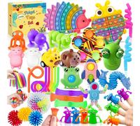 Yetech Fidget Toys Pack, 31 Pcs Sensory Fidget Toys Set, Stress Anxiety Relief Set for Autistic Kids and Adults, Fidget Box with Finger Puppets Stress Ball Birthday Party Favors Pinata Stuffers