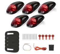 YETGFBH Roof Marker Light Lamps 5PCS 12V Smoke Cab Roof Running Top Marker Car Lights Assembly Wire Harness Replacement For 1500 2500 3500 4500 5500 Pickup(Red-5PCS)