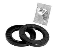 Yethuanru TC 48mm X 62mm X 8mm, 2PCS Black Double Lip Oil Seal, Nitrile Rubber Cover Double Lip with Spring, Oil Shaft Seal Fit for Bearing Shaft