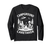 Yeti Campground Caretaker Alien Bigfoot Camp Camping Crew Long Sleeve T-Shirt