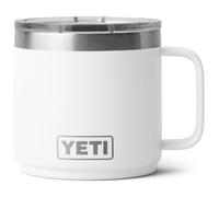YETI Rambler 14 oz (414 ml) Stackable Mug with Durasip Ceramic Lining, Stainless Steel Vacuum Insulated Coffee Cup with Removable Magslider Lid, White