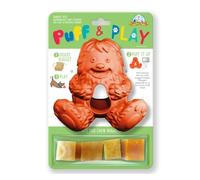 Yeti Dog Chew Puff & Play Dog Toy - Chew Holder & Treat Dispenser for Light to Moderate Chewers - Interactive Puzzle Toy for Teething & Behavior Training - Yeti Orange