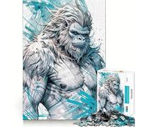 Yeti Illustration Jigsaw Puzzle1000 Pieces Thinking Skill Game Seamless Fit Precise Pieces Family Fun Night Activity (38x52cm)