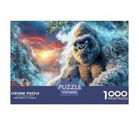 Yeti in WinterComplex 1000-Piece Jigsaw Puzzles for Adults Offering An Array of Challenging Puzzle Games - Serves As A Remarkable And Entertaining Gift for Adults And Kids Age 12 Years Up 38x26cm/100