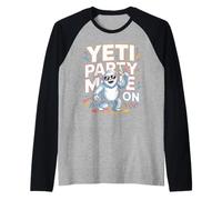 Yeti Party Mode Funny Bigfoot Sasquatch Raglan Baseball Tee