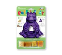Yeti Puff and Play Dog Toy, Dog Chew Holder, Fun Stimulating Chew Toy for Teething, Behavior Training for Light to Moderate Chewers (Purple - Dragon)