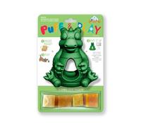 Yeti Puff and Play Dog Toy, Dog Chew Holder, Fun Stimulating Chew Toy for Teething, Behavior Training for Light to Moderate Chewers, (Green - Dragon)