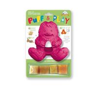 Yeti Puff and Play Dog Toy Interactive Nuggets Treats Dispenser Puzzle, Fun Stimulating Chew Toy for Teething, Behavior Training, Anxiety Calming, for Light to Moderate Chewers, Pink