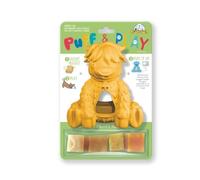 Yeti Puff and Play Dog Toy Interactive Nuggets Treats Dispenser Puzzle, Fun Stimulating Chew Toy for Teething, Behavior Training, Anxiety Calming, for Light to Moderate Chewers (Yellow, Yak)