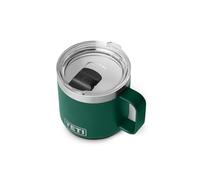 YETI Rambler 14 oz Ceramic Lined Stackable Mug, Vacuum Insulated, Stainless Steel with MagSlider Lid, Black Forest Green