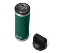 YETI Rambler 18 oz (532 ml) Stainless Steel Water Bottle (Black Forest Green) - Insulated Water Bottle with Leakproof Chug Cap for Hot or Cold Drinks - 5 Year Warranty