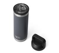 YETI Rambler 18 oz (532 ml) Stainless Steel Water Bottle (Charcoal) - Insulated Water Bottle with Leakproof Chug Cap for Hot or Cold Drinks - 5 Year Warranty