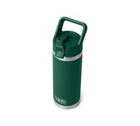 YETI Rambler 18 oz (532 ml) Stainless Steel Water Bottle with Straw Cap (Black Forest Green) - Insulated Drinks Bottle with 100% Leakproof Straw Cap - 5 Year Warranty