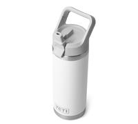 YETI Rambler 18 oz (532 ml) Water Bottle with Straw Cap, White | Insulated Stainless Steel Water Bottle with 100% Leakproof Straw Cap, Keeps Cold Drinks Cold, Dishwasher Safe