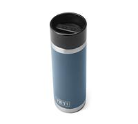 YETI Rambler 18 oz Bottle, Stainless Steel, Vacuum Insulated, with Hot Shot Cap, Nordic Blue