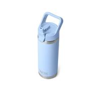 YETI Rambler 18 oz Bottle, Vacuum Insulated, Stainless Steel with Color Matching Straw Cap, Big Sky Blue