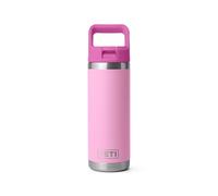 YETI Rambler 18 oz Bottle, Vacuum Insulated, Stainless Steel with Color Matching Straw Cap, Power Pink/Wildflower