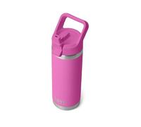 YETI Rambler 18 oz Bottle, Vacuum Insulated, Stainless Steel with Color Matching Straw Cap, Wildflower Fuchsia