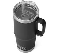 YETI Rambler 25 oz (739 ml) Straw Mug, Black | Insulated Tumbler with Straw and Lid for Cold Drinks, Cup Holder Compatible, Dishwasher Safe Stainless Steel