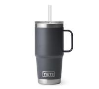 YETI Rambler 25 oz (739 ml) Straw Mug (Charcoal) - Insulated Tumbler with Straw and Lid for Cold Drinks - Cup Holder Compatible - Dishwasher Safe - 5 Year Warranty