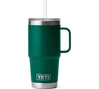 YETI Rambler Straw Mug, Stainless Steel Vacuum Insulated Mug with Straw Lid, Black Forest Green, 25 oz (739 ml)