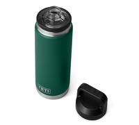 YETI Rambler 26 oz (769 ml) Water Bottle with Chug Cap, Black Forest Green
