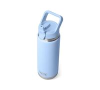 YETI Rambler 26 oz Bottle, Vacuum Insulated, Stainless Steel with Color Matching Straw Cap, Big Sky Blue