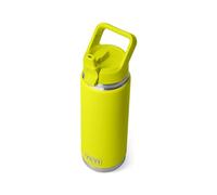 YETI Rambler 26 oz Bottle, Vacuum Insulated, Stainless Steel with Color Matching Straw Cap, Firefly Yellow