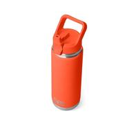 YETI Rambler 26 oz Bottle, Vacuum Insulated, Stainless Steel with Color Matching Straw Cap, Papaya